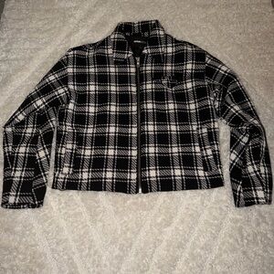 Fashion Nova Black and White Plaid Jacket